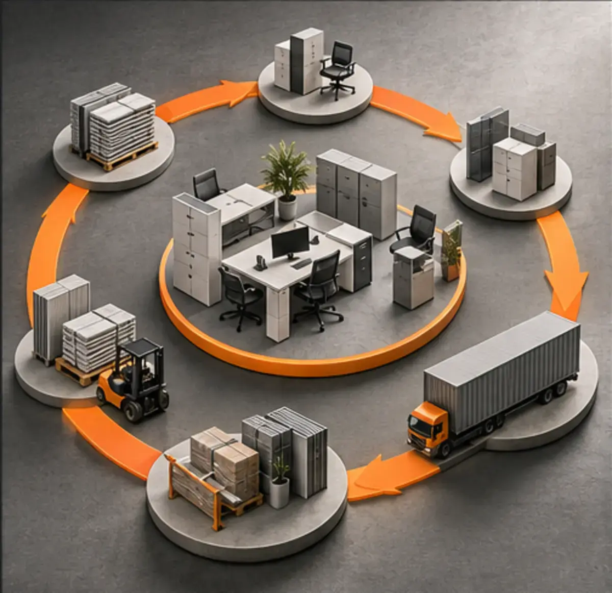 Editorial enterprise asset transition workflow from survey to close-out